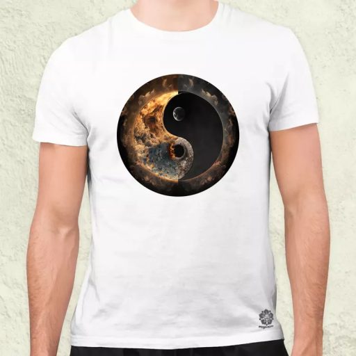 Pokol és menny Yin és Yang v2 férfi póló