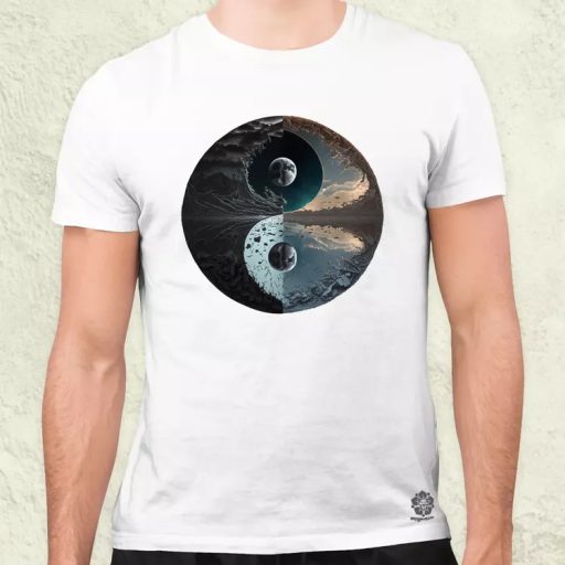 Pokol és menny Yin és Yang v4 férfi póló
