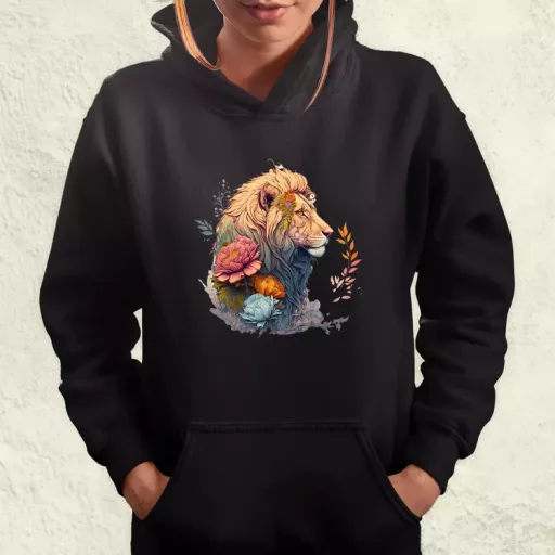 Virágba borult anime oroszlán női pulóver