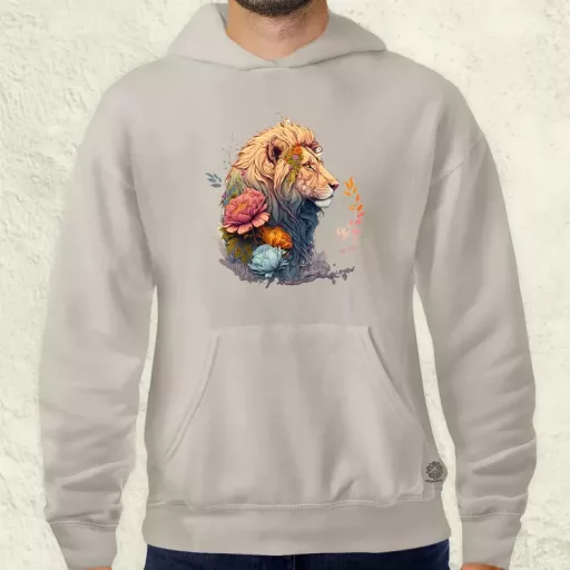 Virágba borult anime oroszlán férfi pulóver