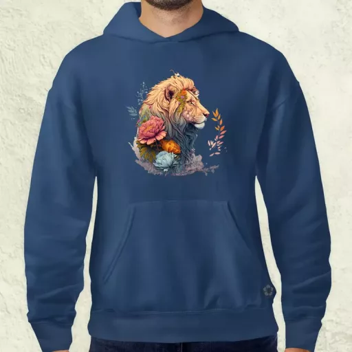 Virágba borult anime oroszlán férfi pulóver