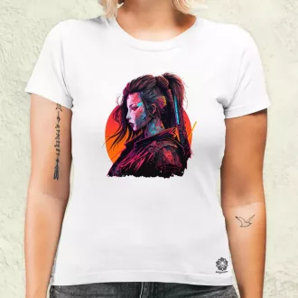 Cyberpunk női szamuráj v2 női póló
