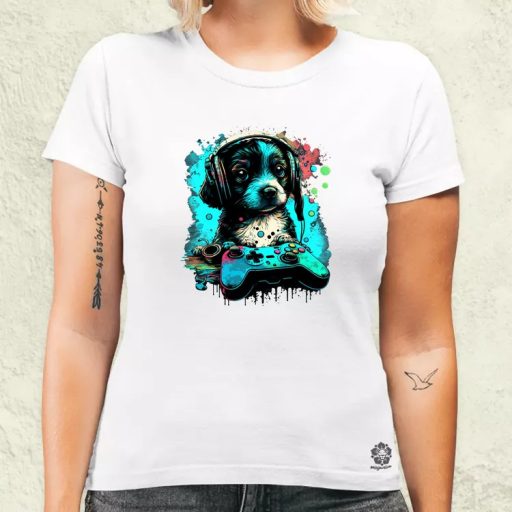 Gamer kutya v1 női póló