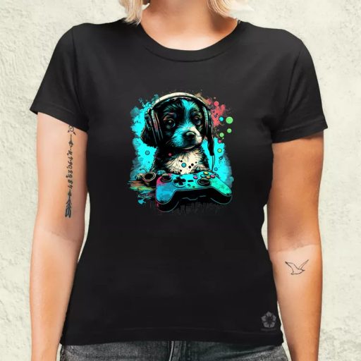 Gamer kutya v1 női póló