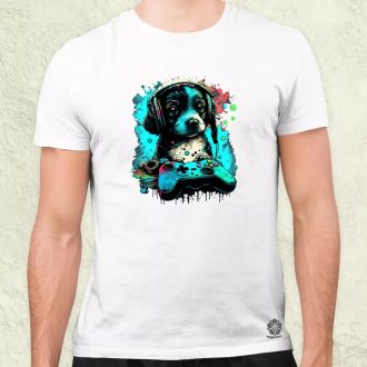 Gamer kutya v1 férfi póló