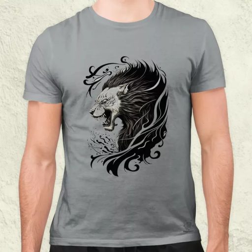 Vintage japán oroszlán tetoválás v1 férfi póló