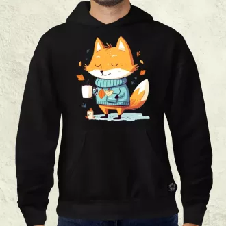 Cuki róka teázik v1 férfi pulóver