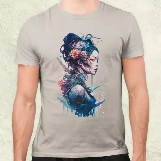 Cyberpunk Gésa v3 férfi póló