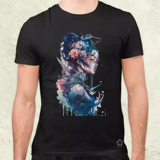 Cyberpunk Gésa v3 férfi póló