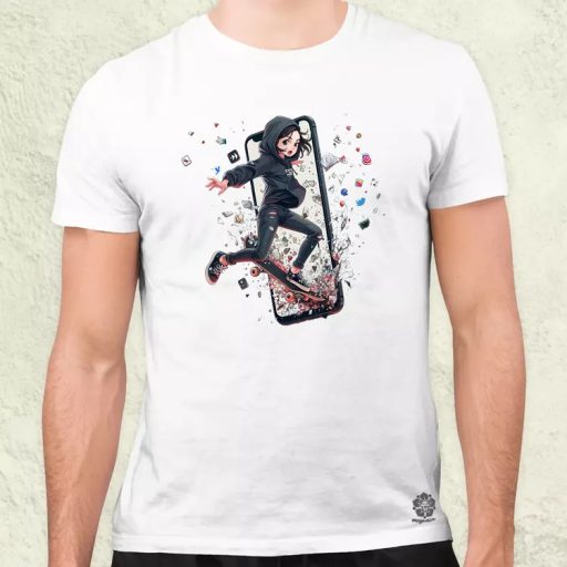 Influenszer chibi lány v7 férfi póló