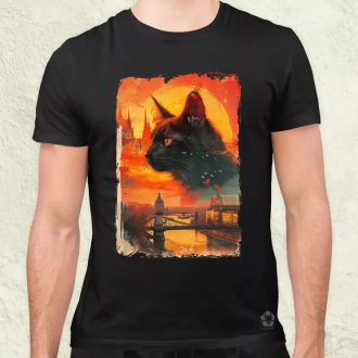 Vörös cica BP v1 férfi póló