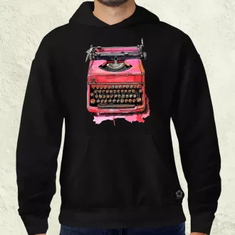 Vintage pink írógép férfi pulóver
