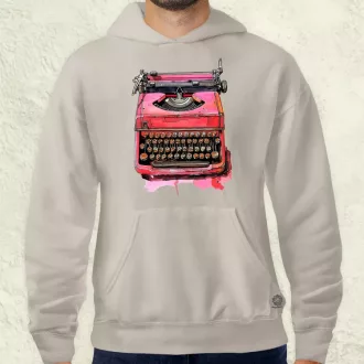 Vintage pink írógép férfi pulóver