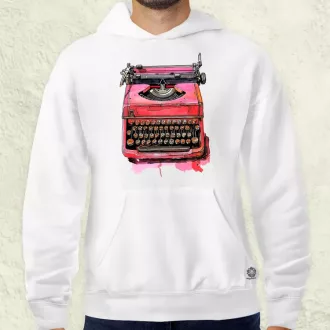 Vintage pink írógép férfi pulóver
