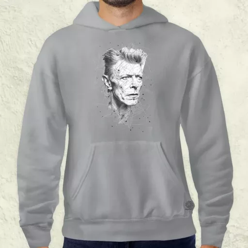 David Bowie rajz portré v3 férfi pulóver
