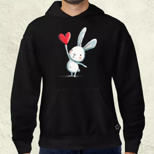 Nyuszi szíves lufival v2 férfi pulóver