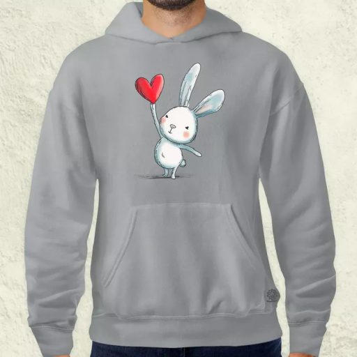 Nyuszi szíves lufival v2 férfi pulóver