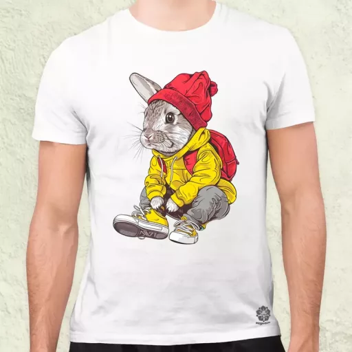 Hip Hop nyuszi v12 férfi póló