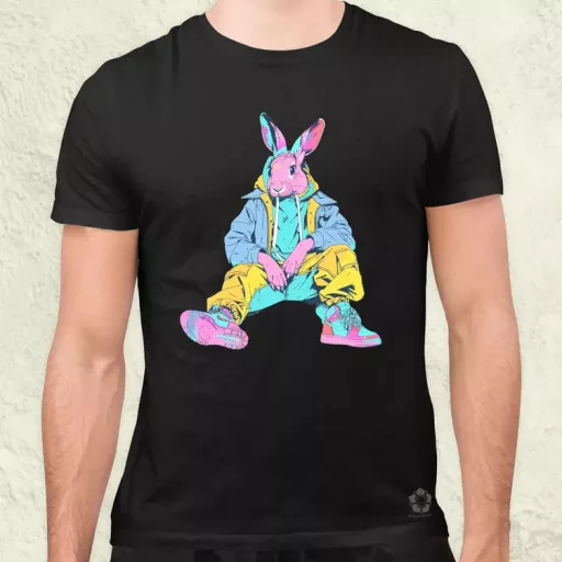 Hip Hop nyuszi v17 férfi póló
