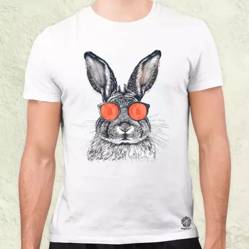 Retró nyuszi v2 férfi póló