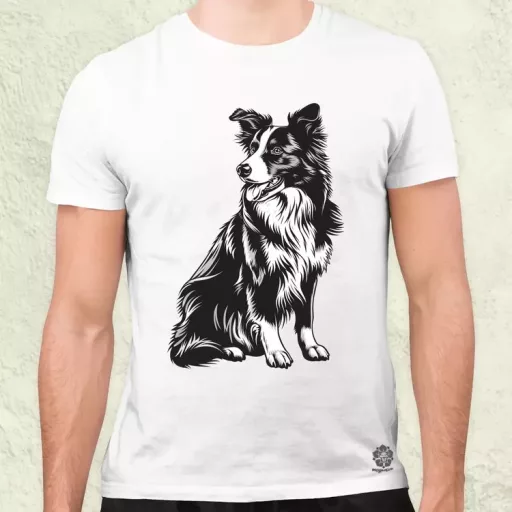 Border collie rajz v6 férfi póló