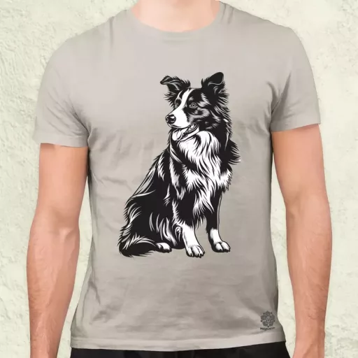 Border collie rajz v6 férfi póló
