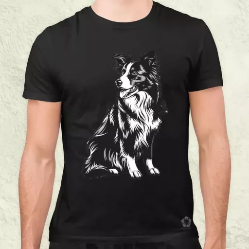 Border collie rajz v6 férfi póló