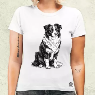 Border collie rajz v7 női póló