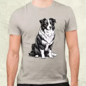 Border collie rajz v7 férfi póló