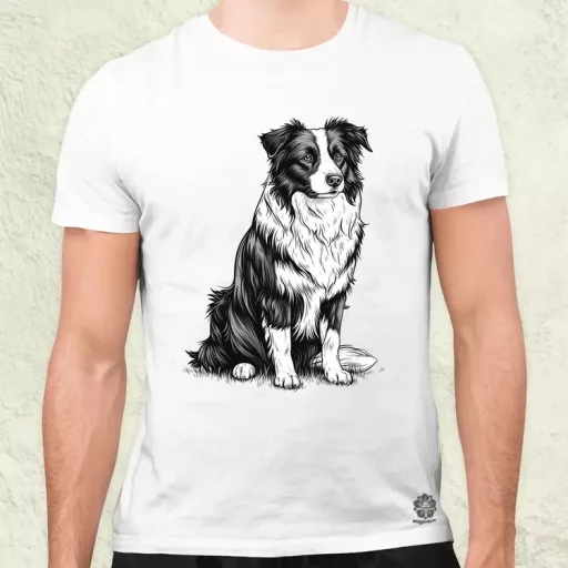 Border collie rajz v7 férfi póló
