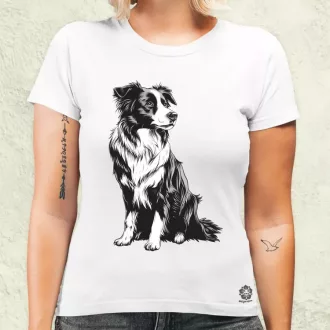 Border collie rajz v8 női póló