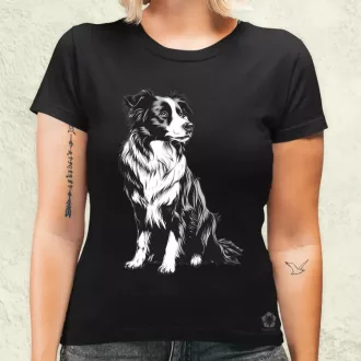 Border collie rajz v8 női póló