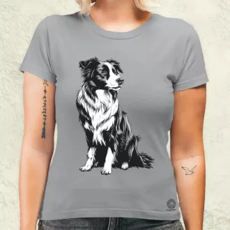 Border collie rajz v8 női póló