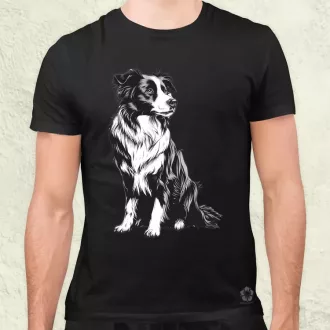 Border collie rajz v8 férfi póló