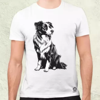 Border collie rajz v8 férfi póló
