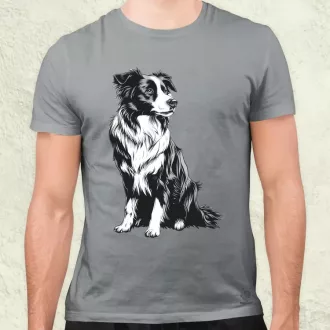 Border collie rajz v8 férfi póló