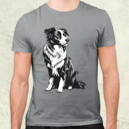 Border collie rajz v8 férfi póló