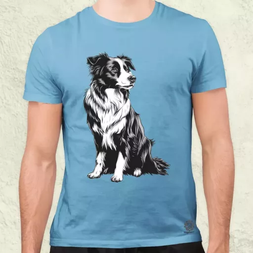 Border collie rajz v8 férfi póló