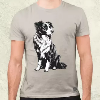 Border collie rajz v8 férfi póló