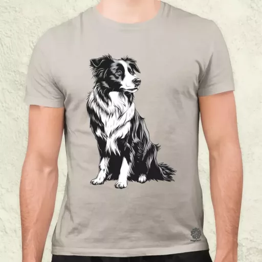 Border collie rajz v8 férfi póló