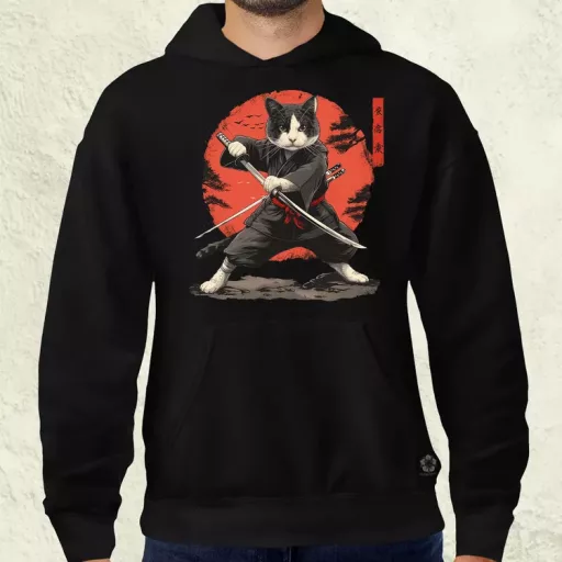 Ninja macska v2 férfi pulóver