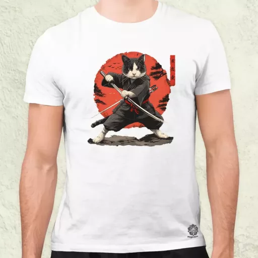 Ninja macska v2 férfi póló