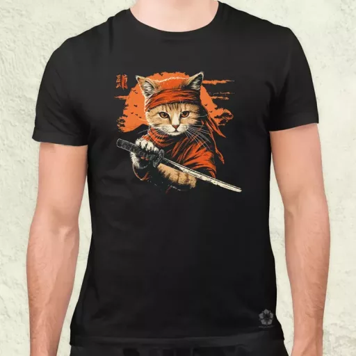 Ninja macska v4 férfi póló