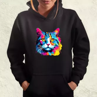 Vízfesték macska v3 női pulóver