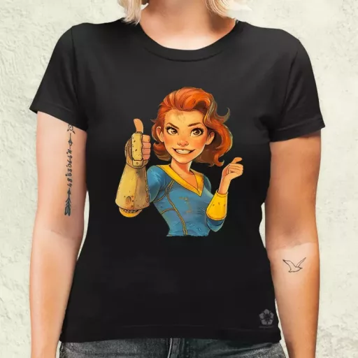 Fallout Lucy fanart v3 női póló