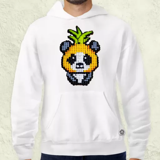Gyöngy kawaii ananász panda v2 férfi pulóver
