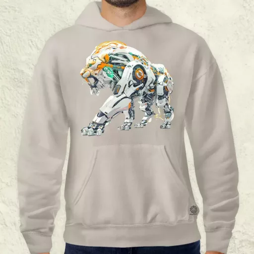 Kiborg oroszlán v9 férfi pulóver