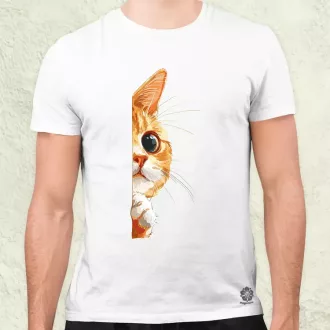 Macska kukucskál v3 férfi póló