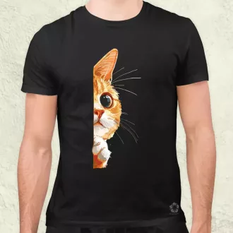Macska kukucskál v3 férfi póló
