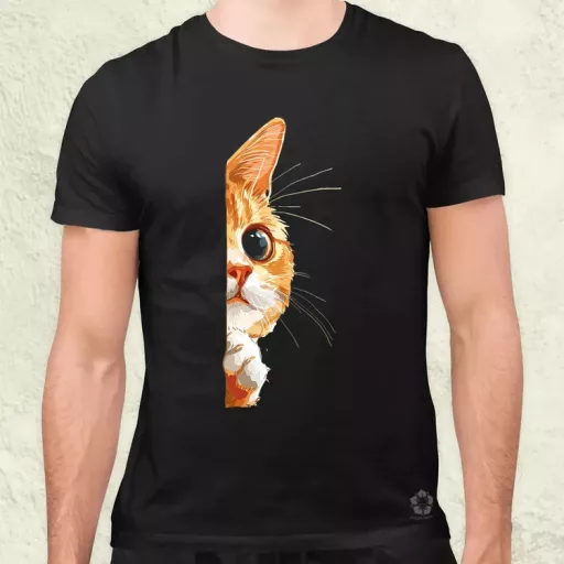 Macska kukucskál v3 férfi póló